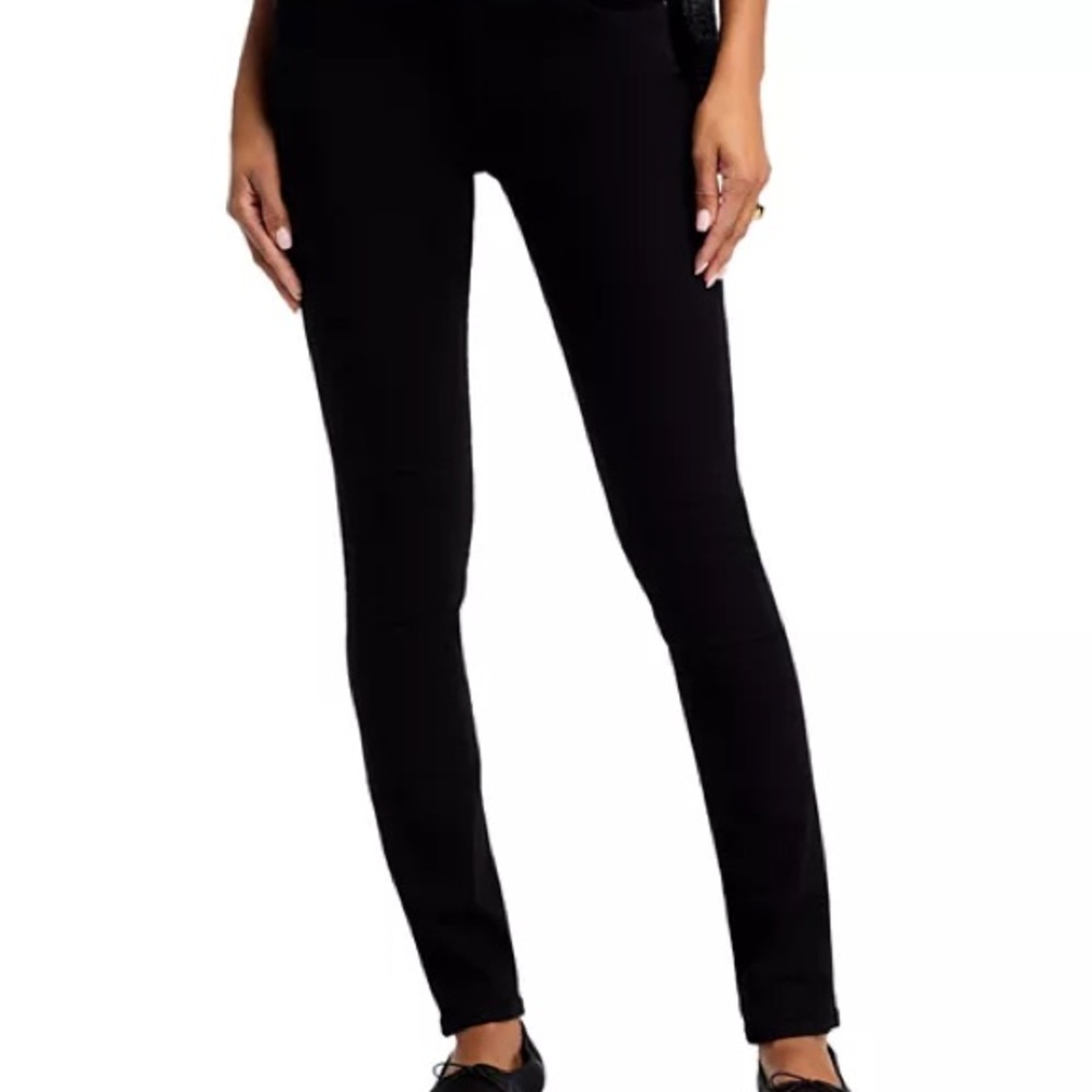AG Prima Mid Rise Cigarette Jeans in Black, size 28